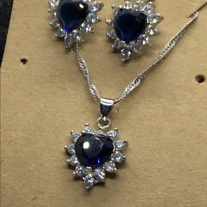 Sterling silver necklace and earrings